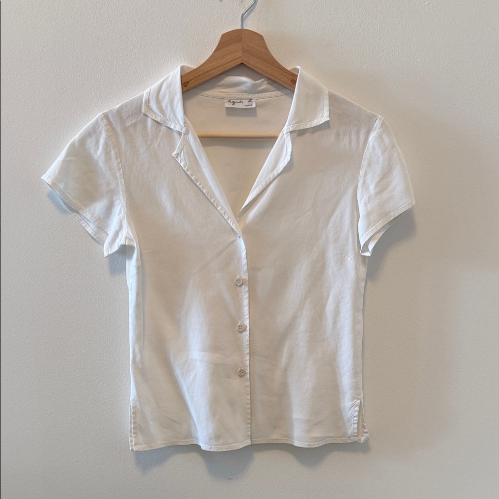 Agnes B. Washed silk button up